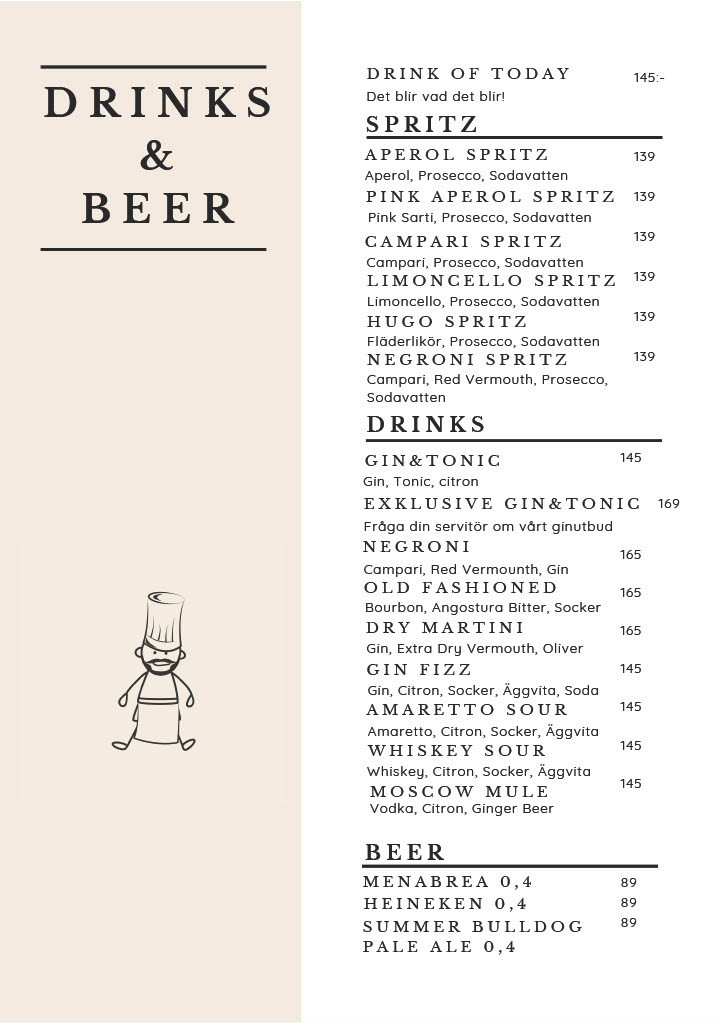 Drinks and beer